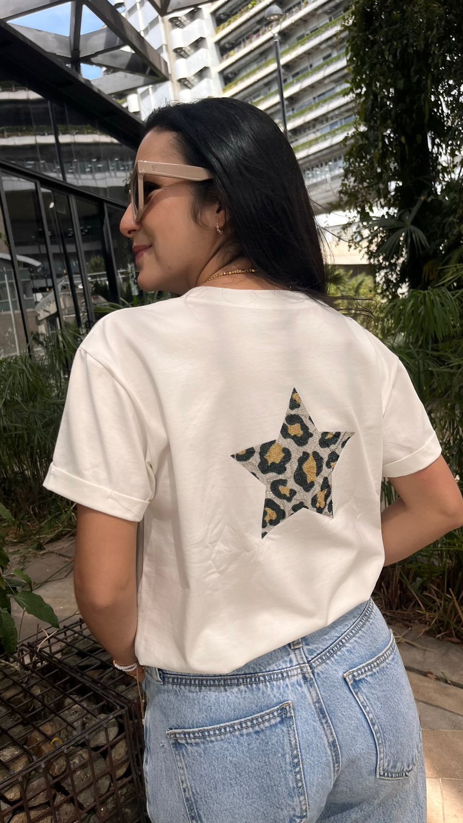 camiseta estrella animal print