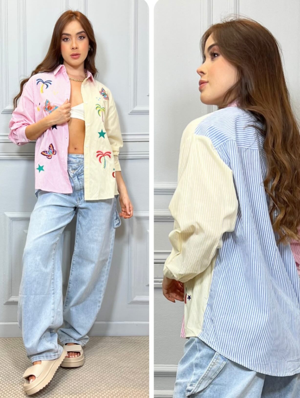 CAMISA LINO ITALIANO BORDADA