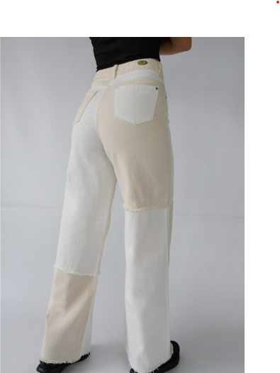 PANTALON BOTA ANCHA BEIGE CUADROS