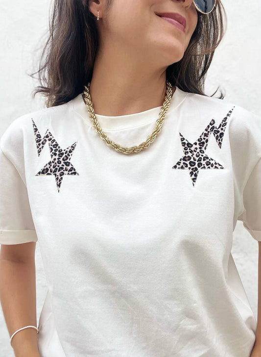 CAMISETA ESTRELLA RAYO ANIMAL PRINT