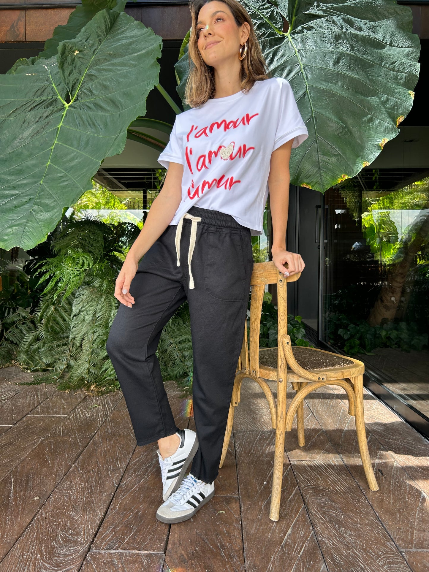 PANTALÓN DRILL NEGRO CORDÓN