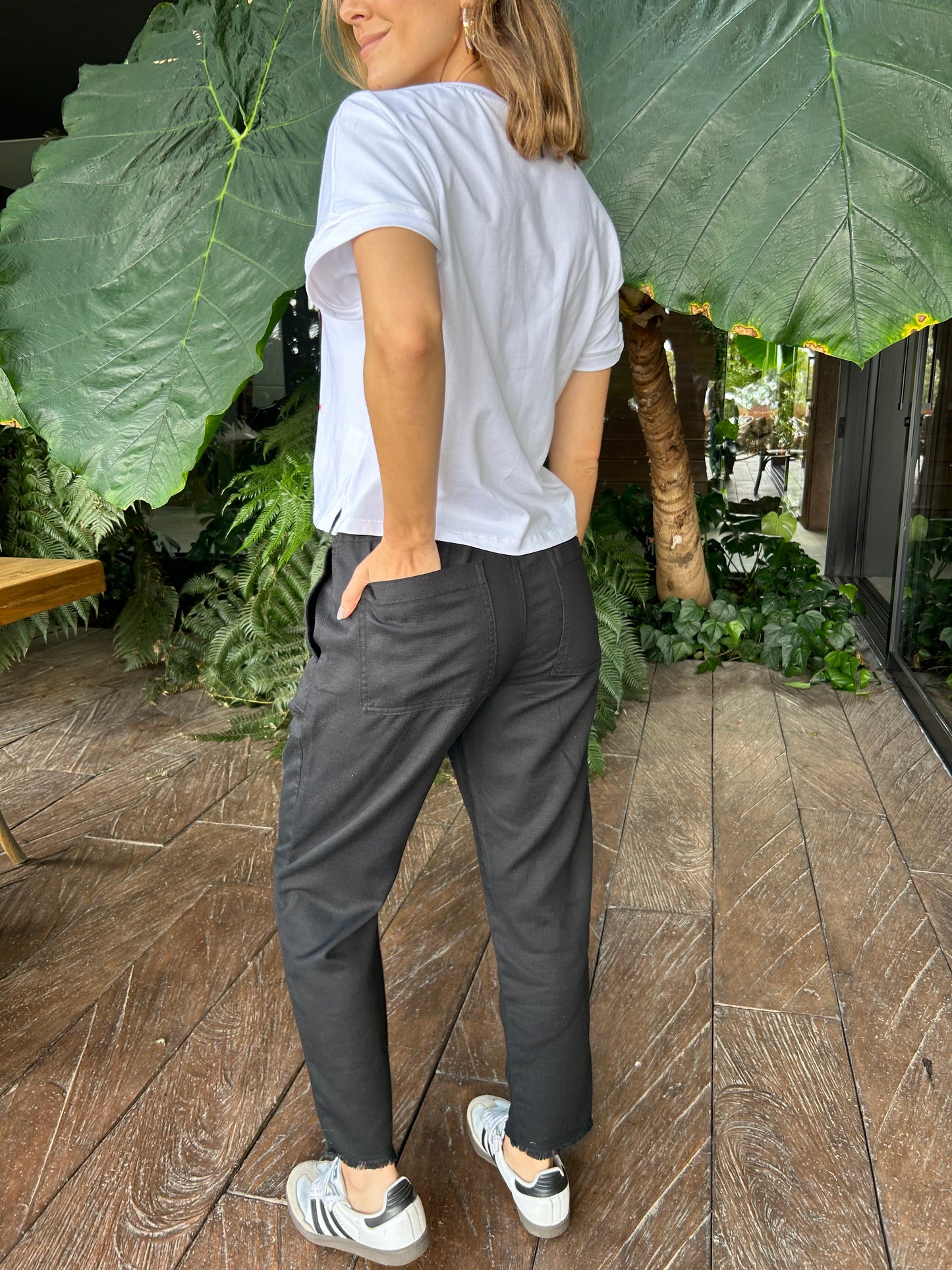 PANTALÓN DRILL NEGRO CORDÓN