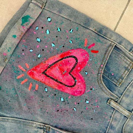 SHORT JEAN AZUL CLARO CORAZON