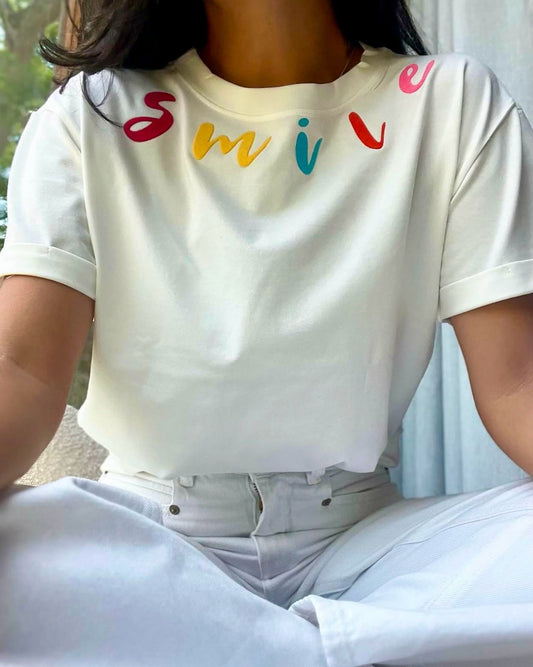 CAMISETA SMILE DE COLORES :)