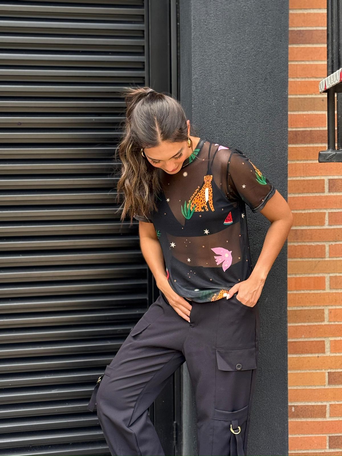 CAMISETA MALLA NEGRA