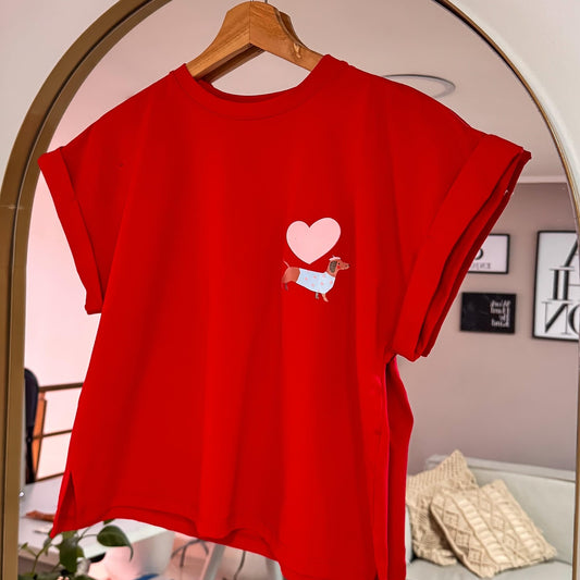 CAMISETA SALCHICHA ROJA