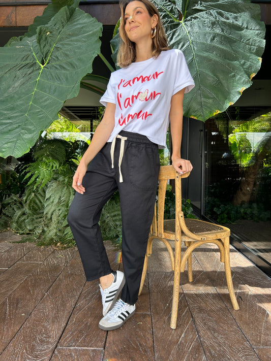 PANTALÓN DRILL NEGRO CORDÓN