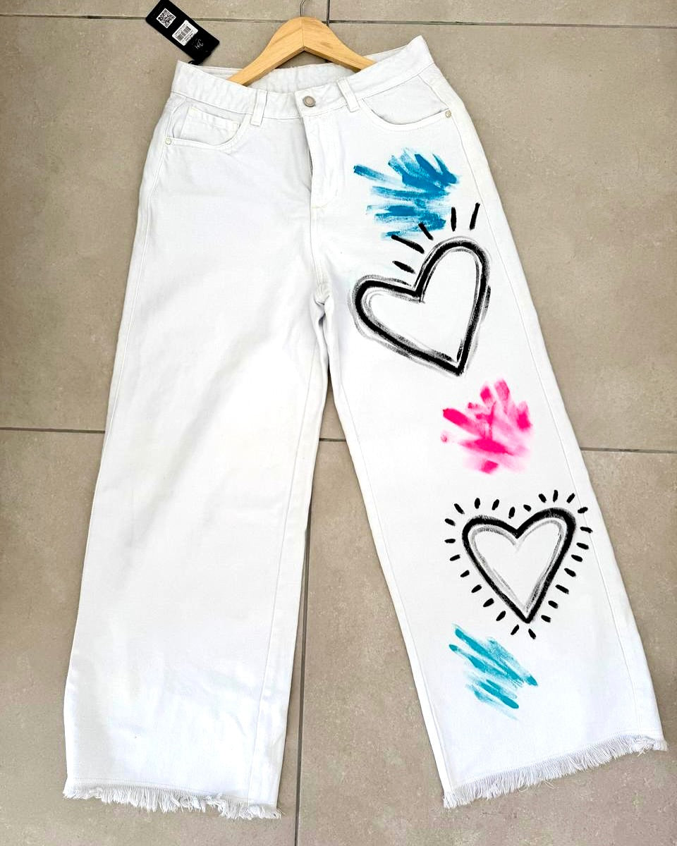JEAN BLANCO CORAZONES GRANDES