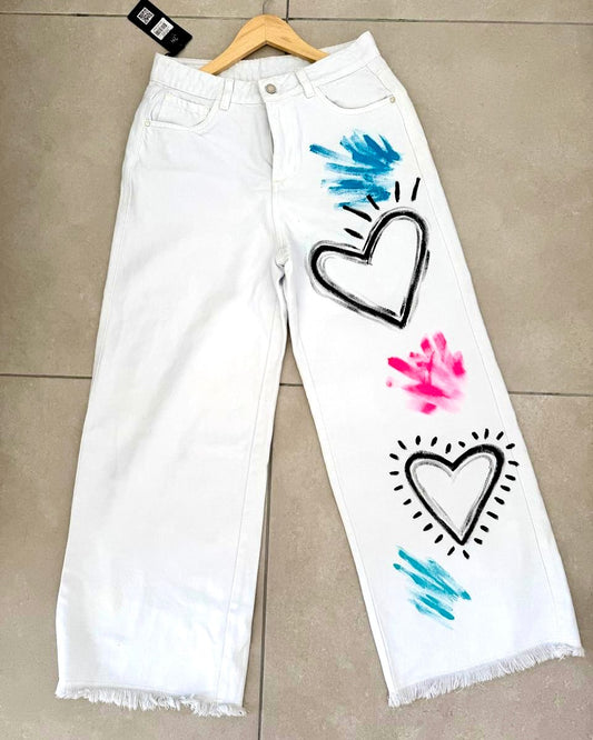 JEAN BLANCO CORAZONES GRANDES
