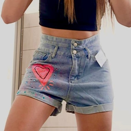 SHORT JEAN AZUL CLARO CORAZON