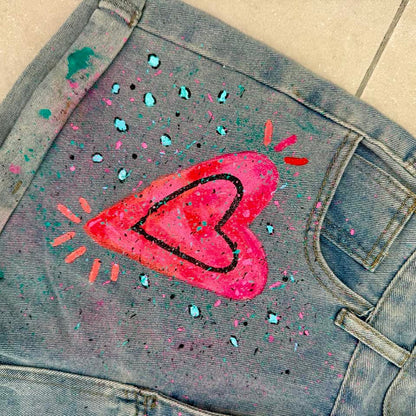 SHORT JEAN AZUL CLARO CORAZON